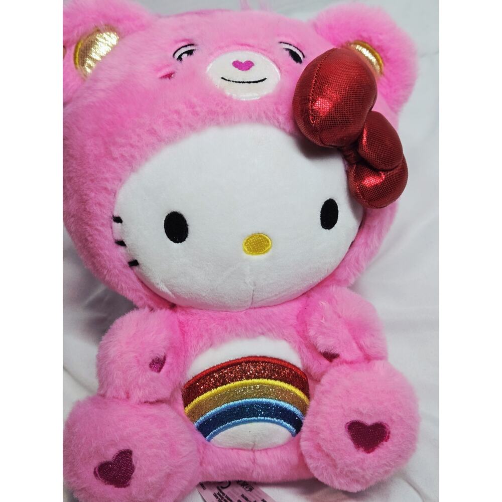 Hello Kitty Pink Costume Care Bears Collab As Cheer Bear 9" Retired Sanrio Gift